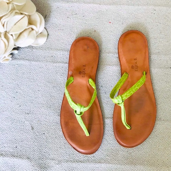 ELIZA B. Vintage Leather Flip Flops, 8.5-9 - Picture 3 of 9
